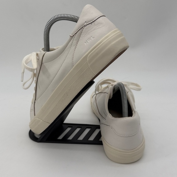Madewell MWL Women’s Sidewalk Low-Top Pale Parchment Leather Sneakers Size 8.5 - Picture 4 of 15